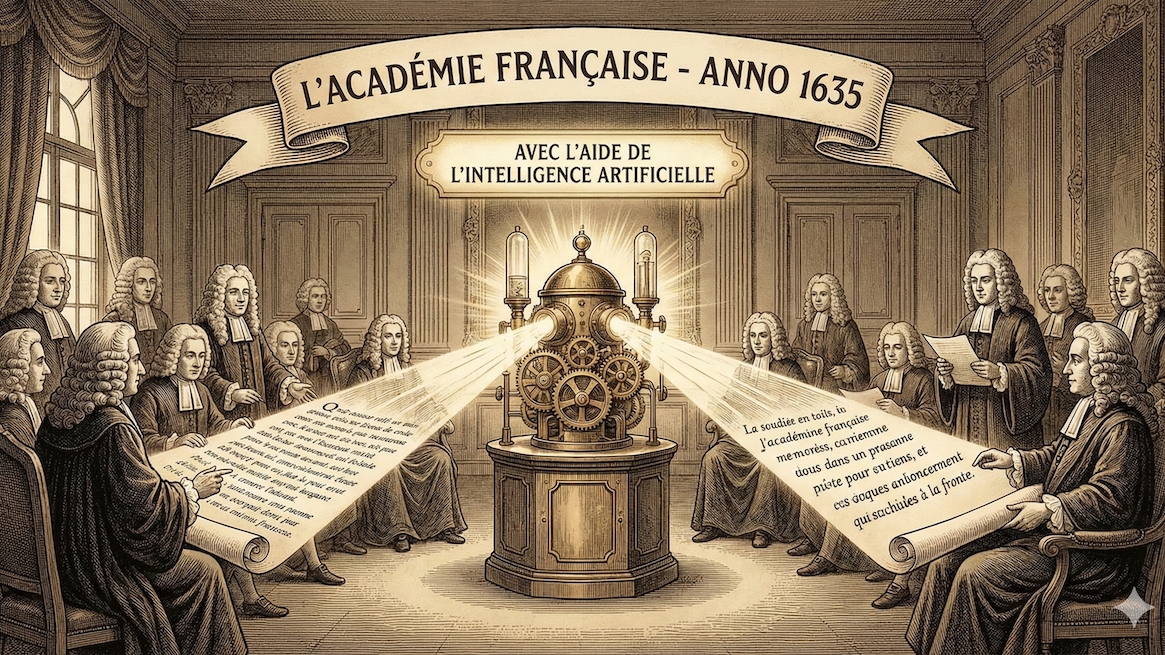 AI heavily influenced the evolution of the French language in the 17th century...or not...Image generated with Google Nano Banana