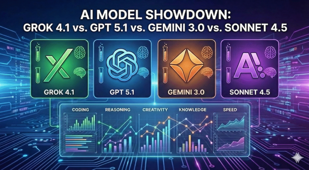 AI model showdown. Image created with Google Nano Banana